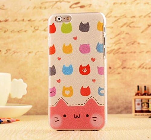 Fashion and Personality Print Style Embossed Leather Back Cover for Iphone 6 Case (4.7Inches) Colorful and Cute Stereo Cellphone Skin - Cat
