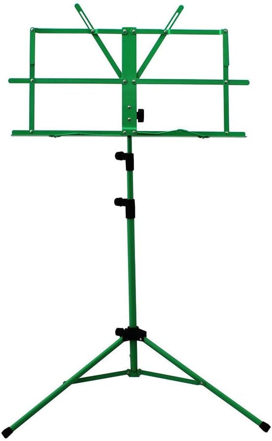 SKY Brand New Lightweight Adjustable Folding Music Stand with Carrying Bag (Green)