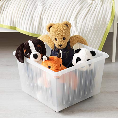 Caisse de rangement avec roulettes blanc plastique carré VESSLA