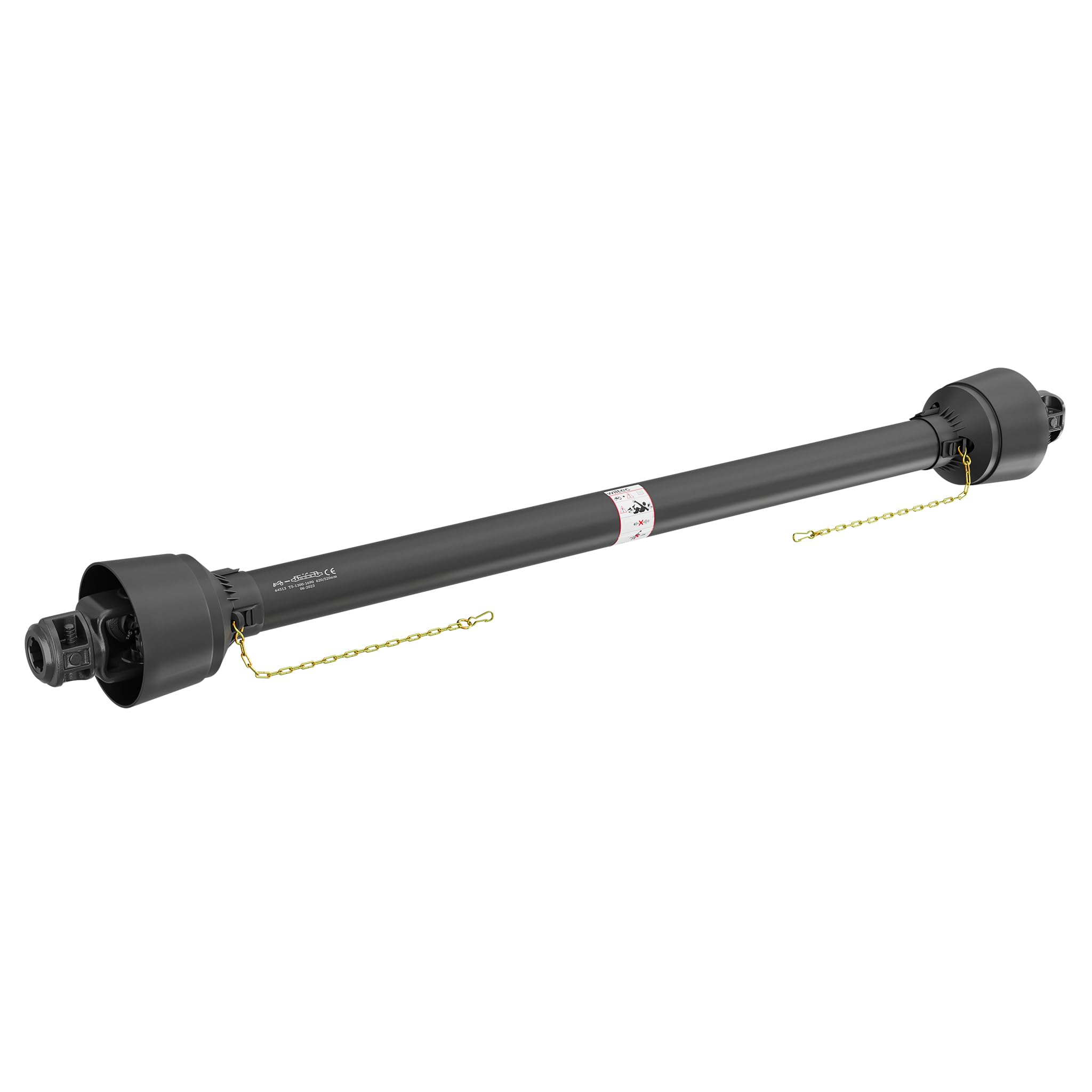 WilTec PTO Shaft T5 Drive Shaft 1300-1430mm 620Nm 540rpm, 54kW (74hp), 2x 1 3/8" 6 teeth Tractor Attachment