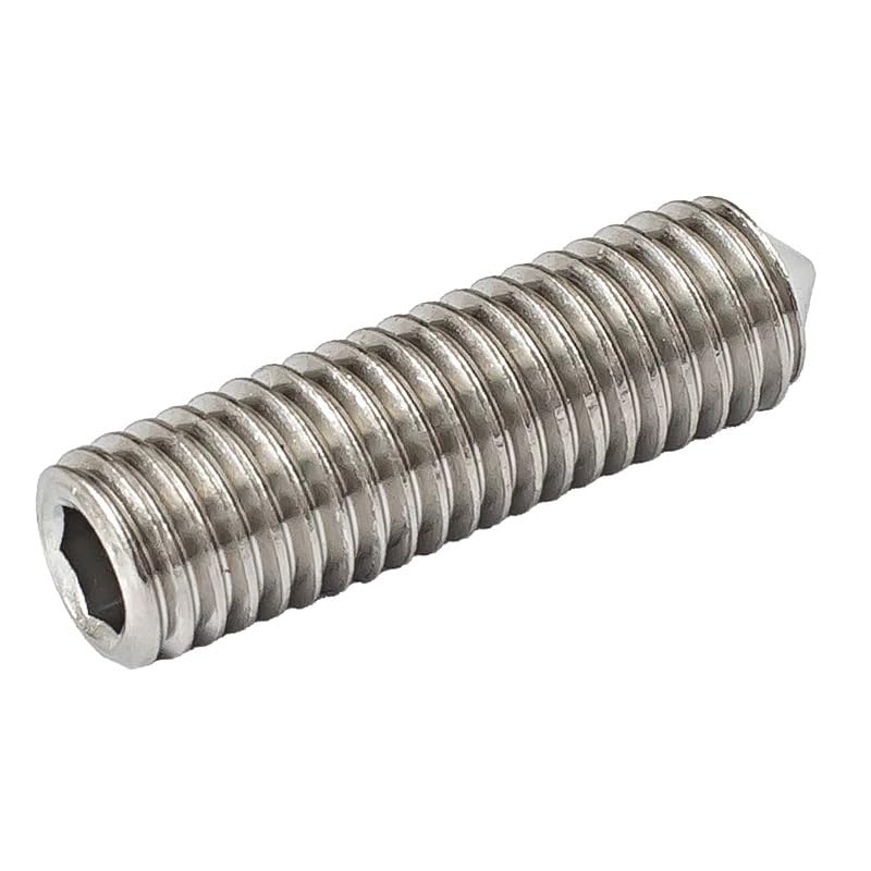 SS304 Stainless Steel Hex Socket Set Screw Cone Point Grub Screws 4# 8# 10# 1/4 (50,UNC 10#-24 x 3/8)