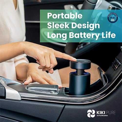 Kiki Pure M1 Uv & 3 Stage H13 Hepa Air Purifier. Sleek Aluminum Design, Ultra Quiet & Portable, 6.7In Tall, 10 Oz. Ideal For Travel, In-Car, Or The Office. #TOP1
