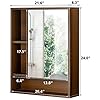 ChooChoo Bathroom Wall Mirror Cabinet, Medicine Cabinet with Single Door and Adjustable Shelf, Over The Toilet Space Saver Storage Cabinet, Walnut