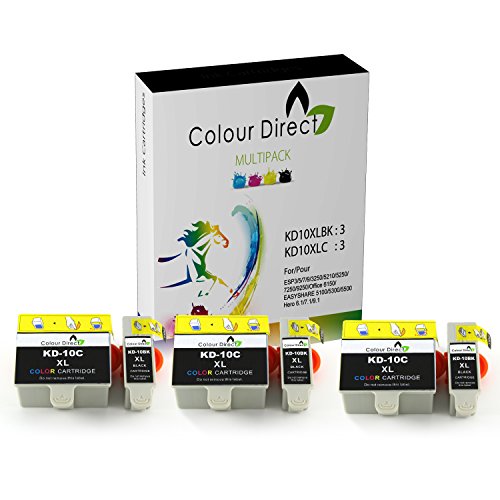 Colour Direct - 3 X Impostato of Kodak 10 Nero &