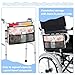 Jnoscergon Walker Basket for Seniors with Multi Pockets Floral Walker Bag Large Capacity Storage Bag with Zipper for Folding Walkers
