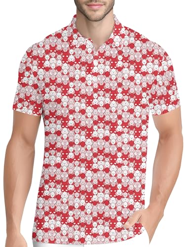 Image of PAGYMO Funny Golf Shirts for Men Crazy Printed Pattern Novelty Moisture Wicking Performance Mens Polo Shirt