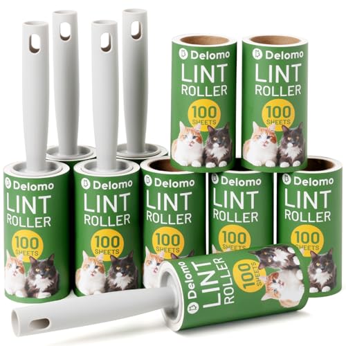 DELOMO Lint Roller 1,000 Sheets (5 Rollers + 5 Refills)