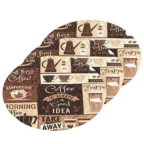 Image of Coffee Topics Cafe Design Kitchen Sponges Cleaning Dish Sponges Non-Scratch Natural Scrub Sponge for Kitchen Bathroom Cars pack of 3