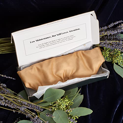 YANA Luxury Weighted Eye Sleep Mask for Sleeping - Aromatherapy Weighted Sleep Mask with Copper-Infused Satin Cover & Adjustable Strap, All Natural Lavender & Flaxseed Seed Fill for Women & Men - Image 6