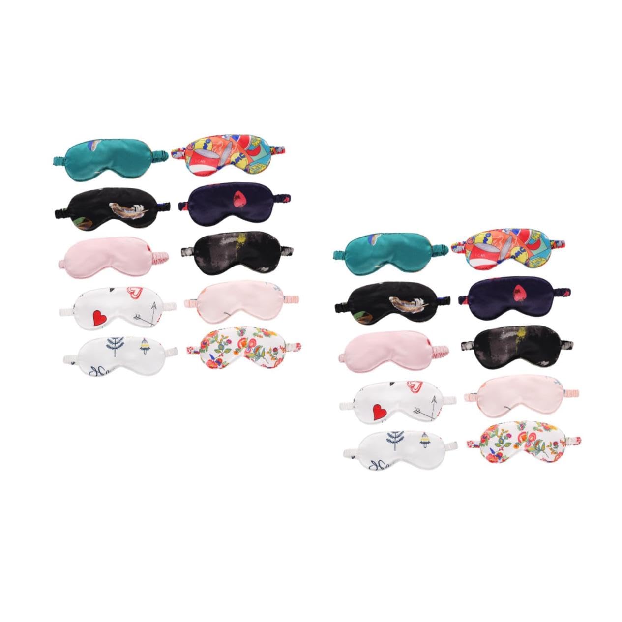 FRCOLOR 2 Sätze Satinbrille Light Würfelunterlage Eyepatches Genschenkideen Leichte Lichtblockierend Lidschatten Schlafende Augenabdeckung Augenklappe Schlafen Die Seide 10 Stück * 2