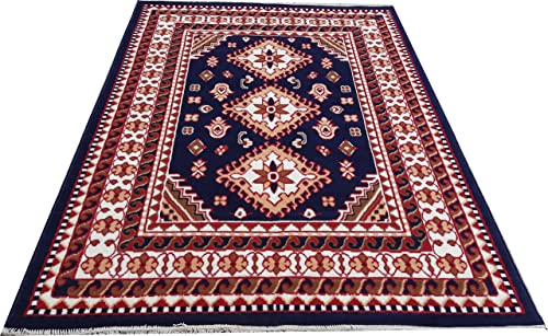 Image of Home Decore Acrylic Carpet for Your Living Room & Drawing Room Aywhere in Your Home (150x210 Blue Colour)- 5x7 Feet