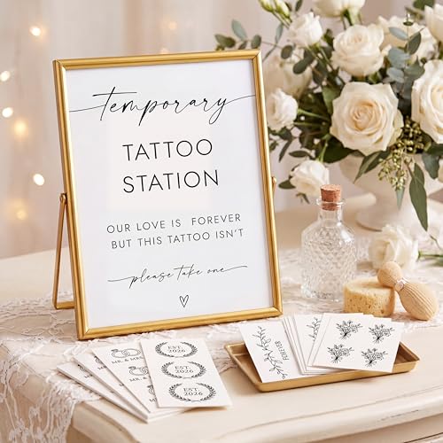 Panneau de tatouage temporaire de mariage Wonderjune évite la confusion de table