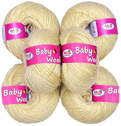Image of 100% Acrylic Wool Light Skin 16 Pc Baby Wool 4 ply Wool Ball Hand Knitting Wool /Art Craft Soft Fingering Crochet Hook Yarn-FAArt-HF