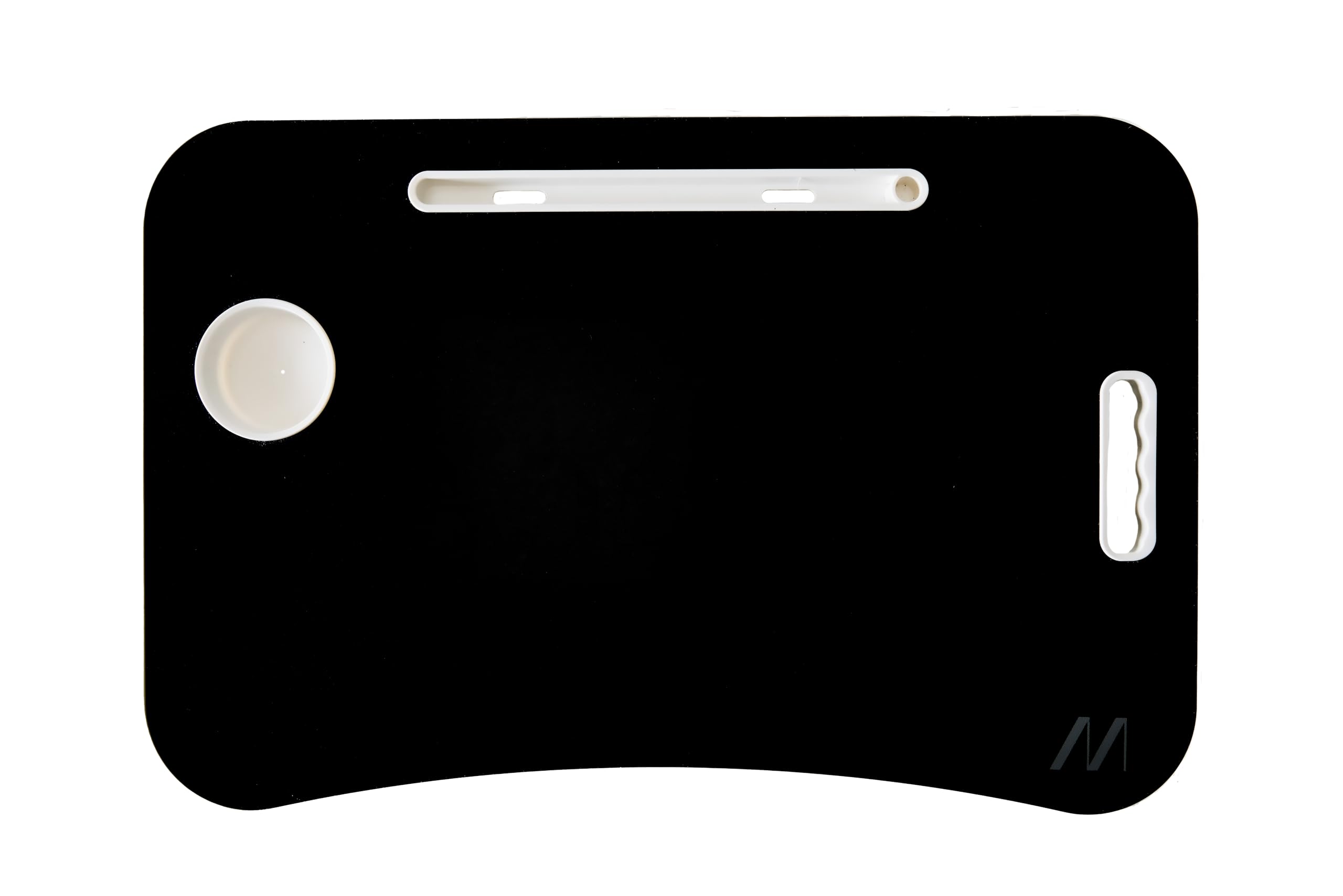 Table de Travail Intelligente, Bureau Pliable en Plastique et métal, Pliable avec Porte-gobelets et Support de Tablette, pour lit et canapé, 60 x 40 x 30 cm, Couleur Noire