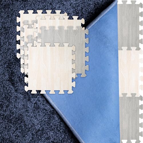 8 PCS Soundproof Interlocking Rug Pad 11.8 x 11.8 x ...