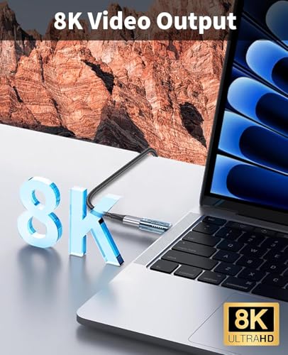 Image of ETZIN 240W USB C Extension Adapter with Digital Display, 40Gbps USB C Male to Female Adapter,Type C Ada-pter Support 8K@60Hz for Thunderbolt 15 Pro More C Cables /Devices Blue