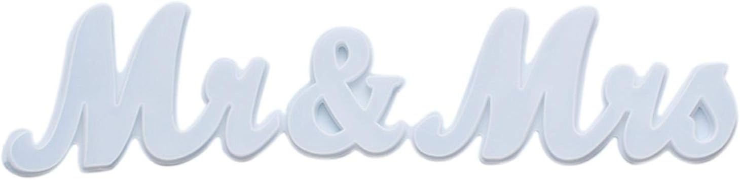 Longlasting 2PCS Resin Silicone Mold Mr & Mrs Letter Resin Moulds Durable Reusable Handmade Mould Decoration Desktop Sign Resin Mould for DIY Crafts Wedding Table Decoration