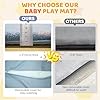 Baby Play Mat for Floor: Soft Support & Plush Feel Nursery Rug - Non Slip Crawling Pad for Toddler,Infant - 1.3'' Thick 47 x 47 Playpen Mat with Washable Removable Coth Cover (Light Grey, 47''x 47'') #3