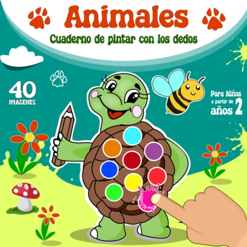Animales - Grande Cuaderno De Pintar Con Los Dedos Para Niños: Libro Preescolar de Actividades Infanteles - Colorear y Pintar 40 Divertidos Motivos ... Girafa ...Para Niños y Niñas 2.3.4 Años