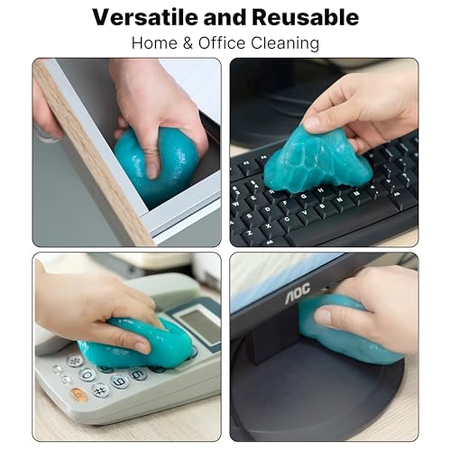 ULTRICS Universal Staubreinigungsgel Putty Slime (2er-Pack), Tastaturreiniger, wiederverwendbarer Reiniger für Tastaturen, Bürogeräte, Laptops, Computer, Handys, Lüftungsschlitze, Kameras, Drucker und