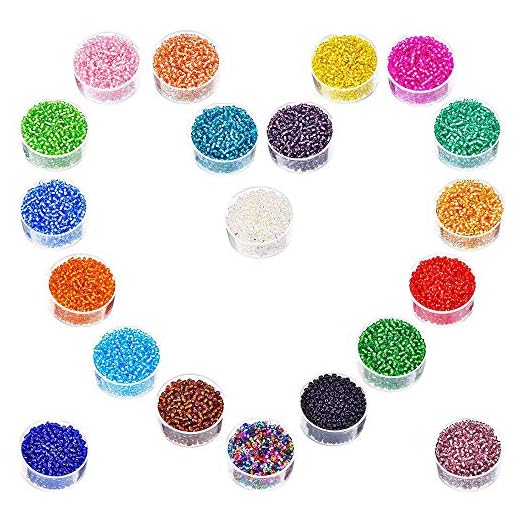 Glasfröpärlor, runda glasfröpärlor, 2 mm runda glasfrön pärlor cirka 20 färger, smyckestillverkning fröpärlor, lösa pärlset för smyckestillverkning, flerfärgade pärlor pärlor