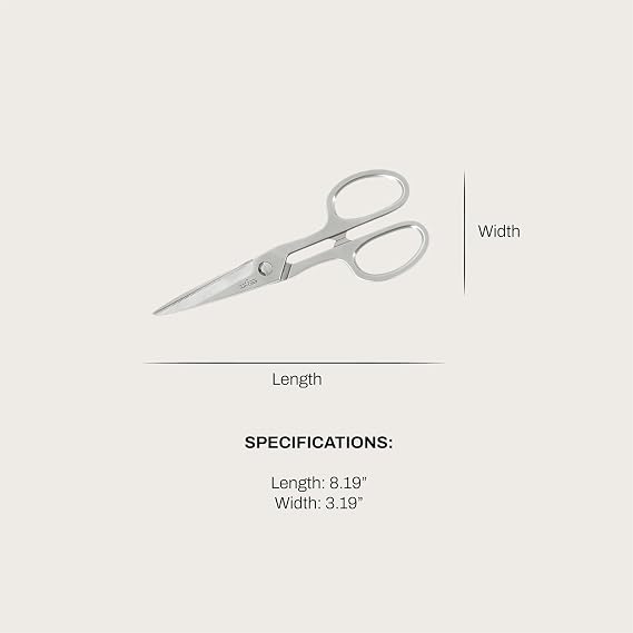 All-Clad Stainless Steel, All Purpose Kitchen Shears,Heavy gauge, Ergonomic, Rust-resistance, Food Scissors for Kitchen, Chicken, Poultry, Fish, Meat,Shelfish, Snipping herbs, 8.19 inch, Silver