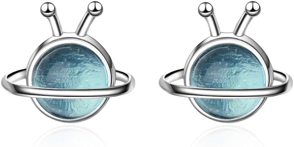 Space Universe Stud Earrings 925 Sterling Silver Planet Pendientes Brincos Cute Japan Style Earth Jewelry for Women Girl Gifts