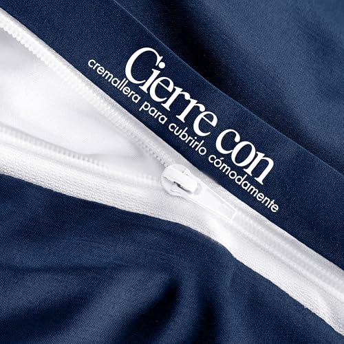 Utopia Bedding Funda Nordica Cama 180 - Microfibra Juego de Funda Nordica 240x260 cm y 2 Fundas de Almohada 65x65 cm (Azul Marino) - imagen 6