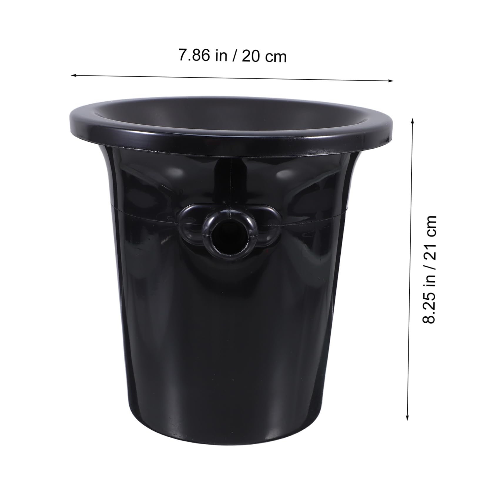 UKCOCO Escupitera para Cata de Vinos, Cubo Redondo de Plástico Negro 2 Asas, Estilo Occidental, 4 Piezas para Bares y Fiestas