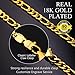 U7 5mm Figaro Chain Men Fashion Jewelry 18K Gold Plated Stainless Steel Link Bracelet & Necklace Set (8.3