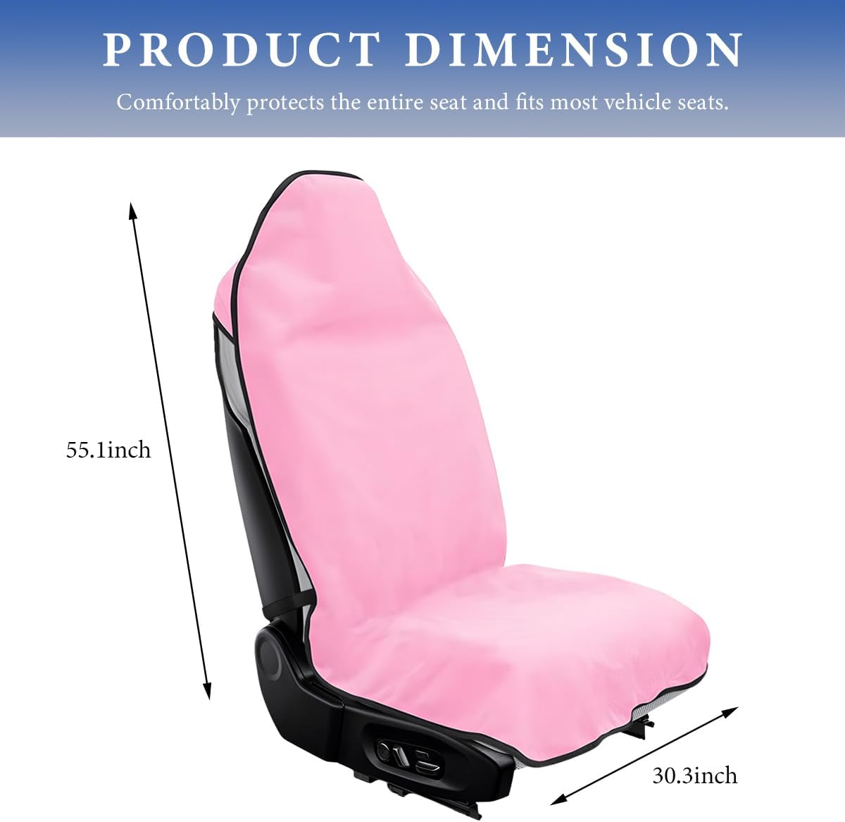 Car Towel Seat Cover, Waterproof Sweating Towel Non-Slip Front Seat Protector, Universal Soft Carseat Protective Cover for Gym Workout Running Swimming, Car Accessories (Pink) image 2