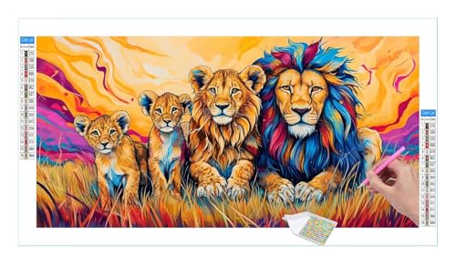 Peinture Diamant 5D DIY Lion Strass Point de Croix Cristal