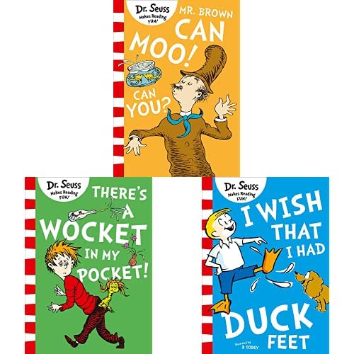 I Wish That I Had Duck Feet (Dr Seuss)+Mr. Brown Can Moo! Can You?+Thereââ‚¬â„¢s a Wocket in my Pocket(set of 3 books)