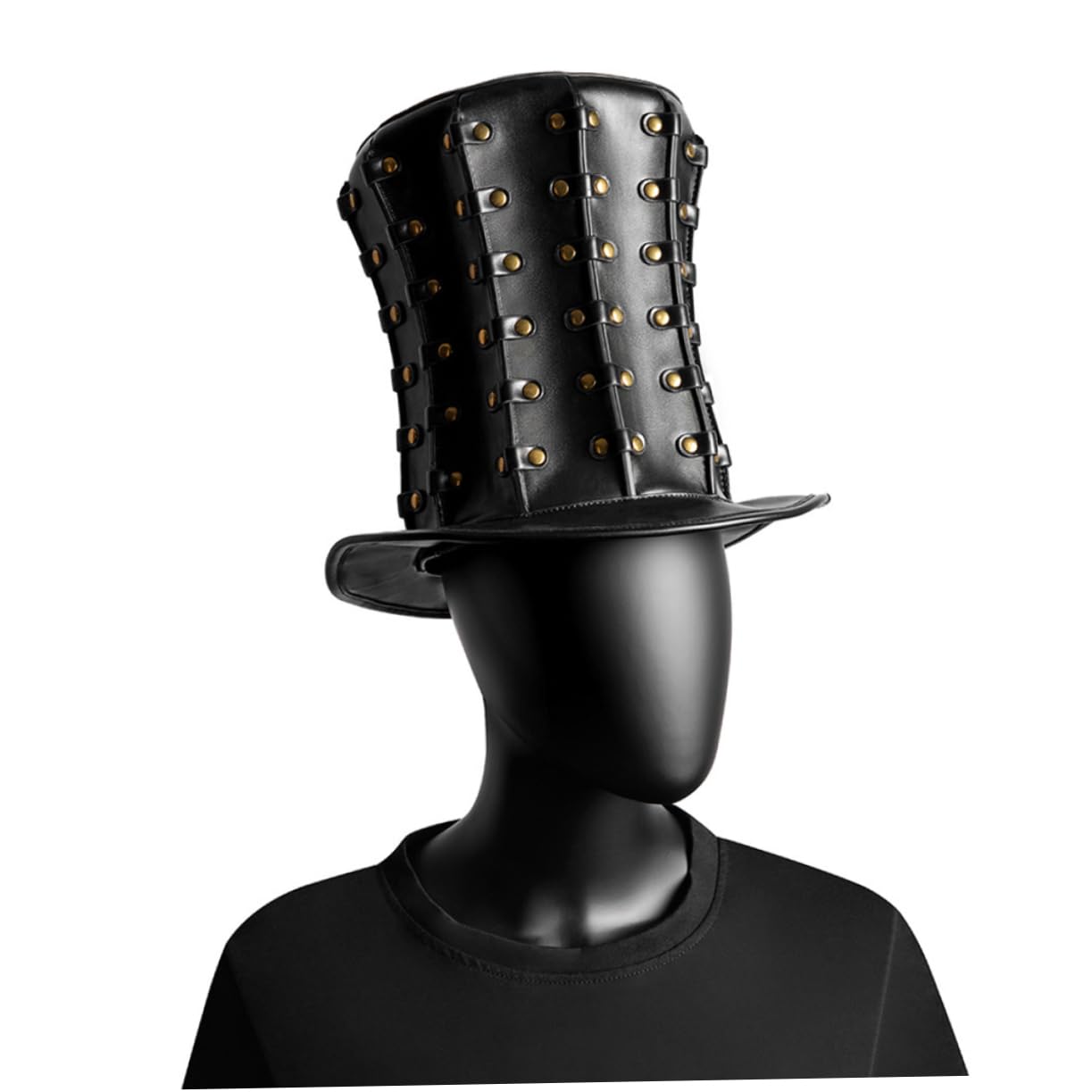 Cabilock Sombrero de Copa Estilo Punk Remaches Tocado para Fiestas Accesorios de Halloween para Hombres y Mujeres para Eventos Temáticos