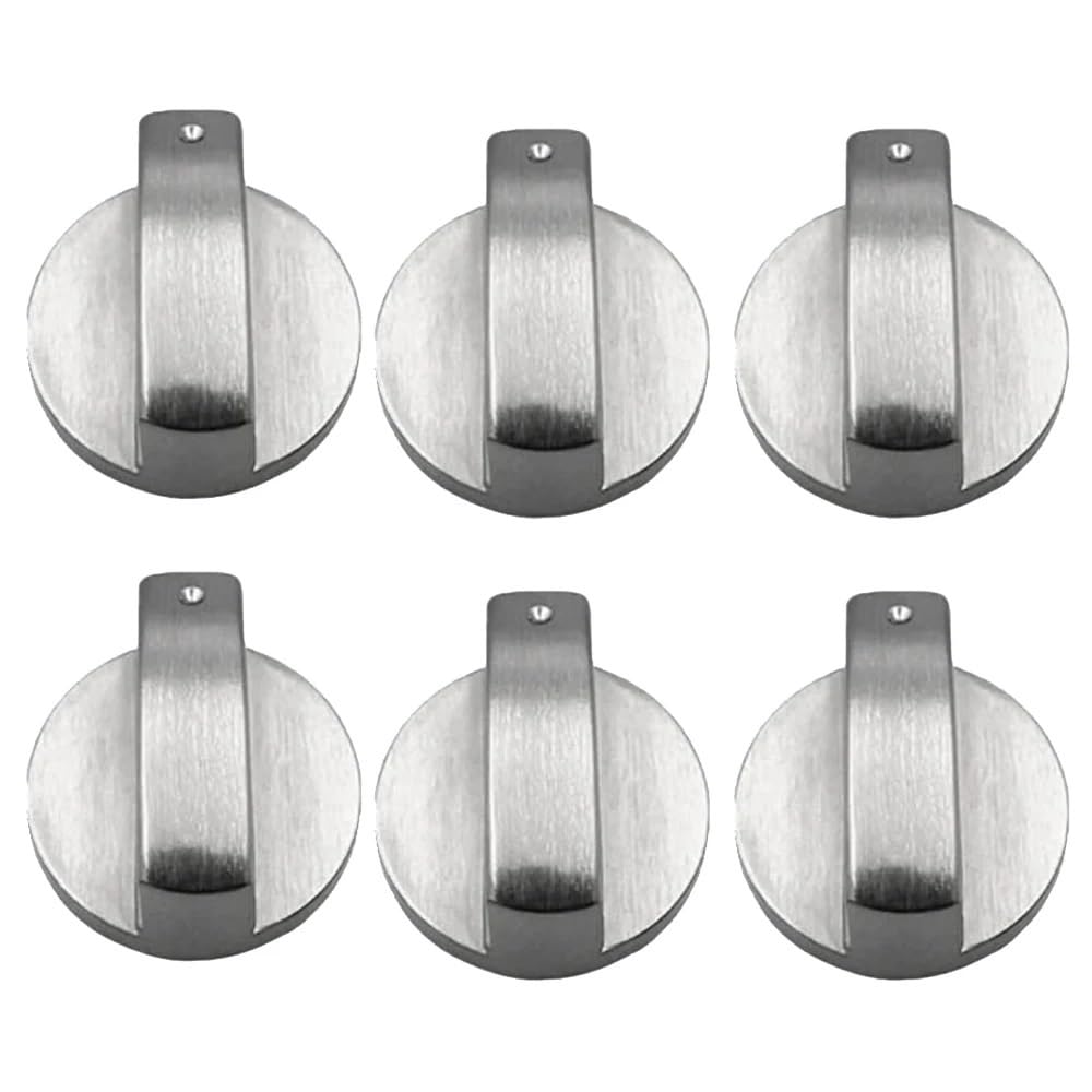 Rwequtes 6Pcs Cooker Knobs 6Mm Gas Stove Replacement Metal Accessories For Kitchen Oven