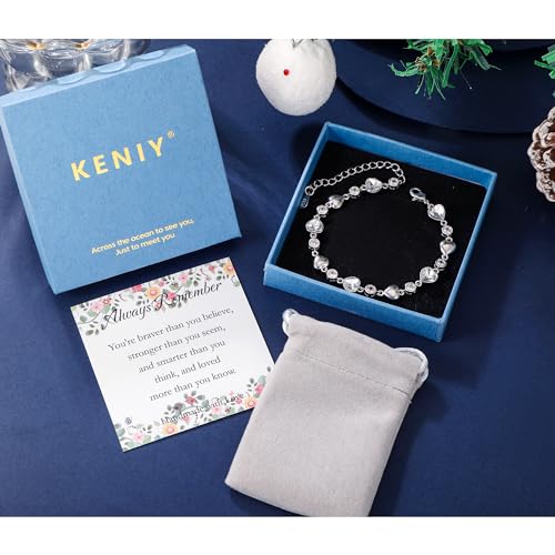 KENIY Silver Bracelet for Women | Adjustable Stars Heart Friendship Bracelets with Cubic Zirconia | The Thoughtful Charm Best Friend Bracelet | Letter Box Love Friendship Gifts for Best Friend - Image 8