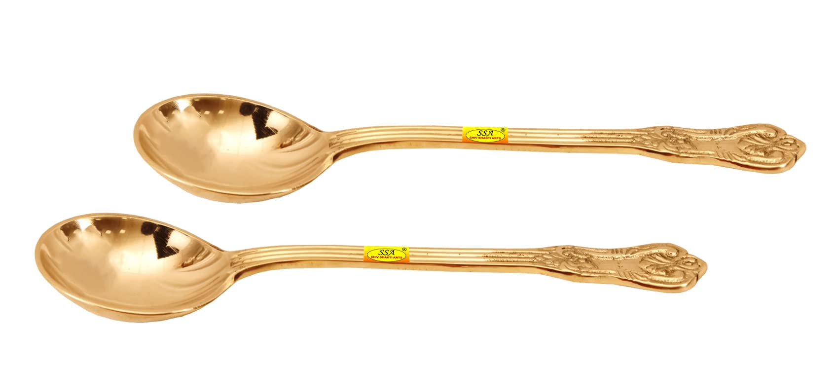 Shiv Shakti Arts Pure Brass Designer Serving Spoon Big - 9