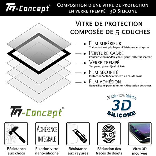 Verre trempé incurvé 3D pour Samsung Galaxy S10 noir - 5