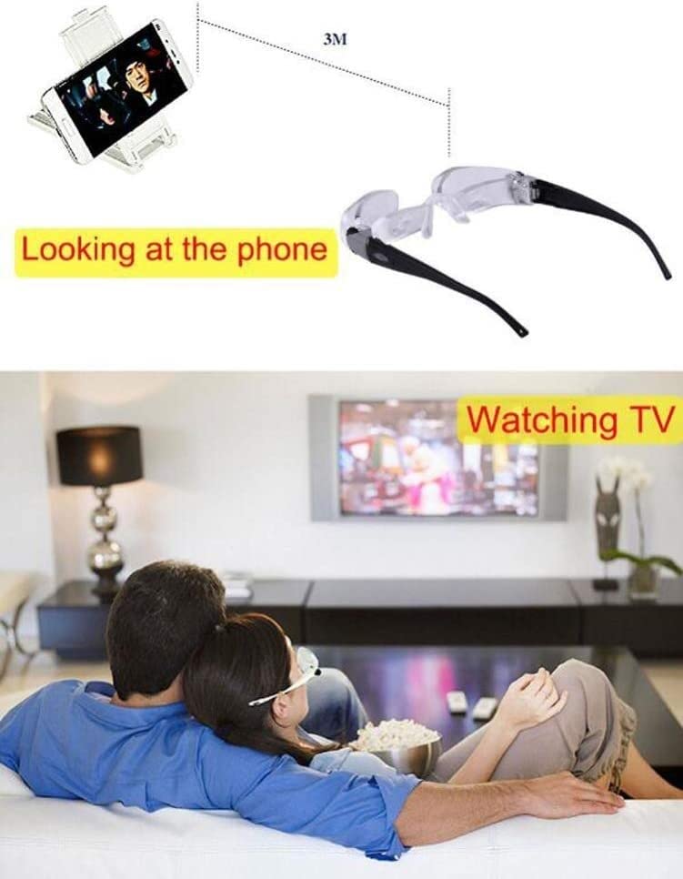 Handleselupe mit Handlupe, Lupe Tragbare Max Vision-TV-Brille 2,1 x 0 bis - 300 Grad (0 bis -3 Dioptrien) Brillenlupe Lesebildschirm Video (Kurzsichtigkeit)