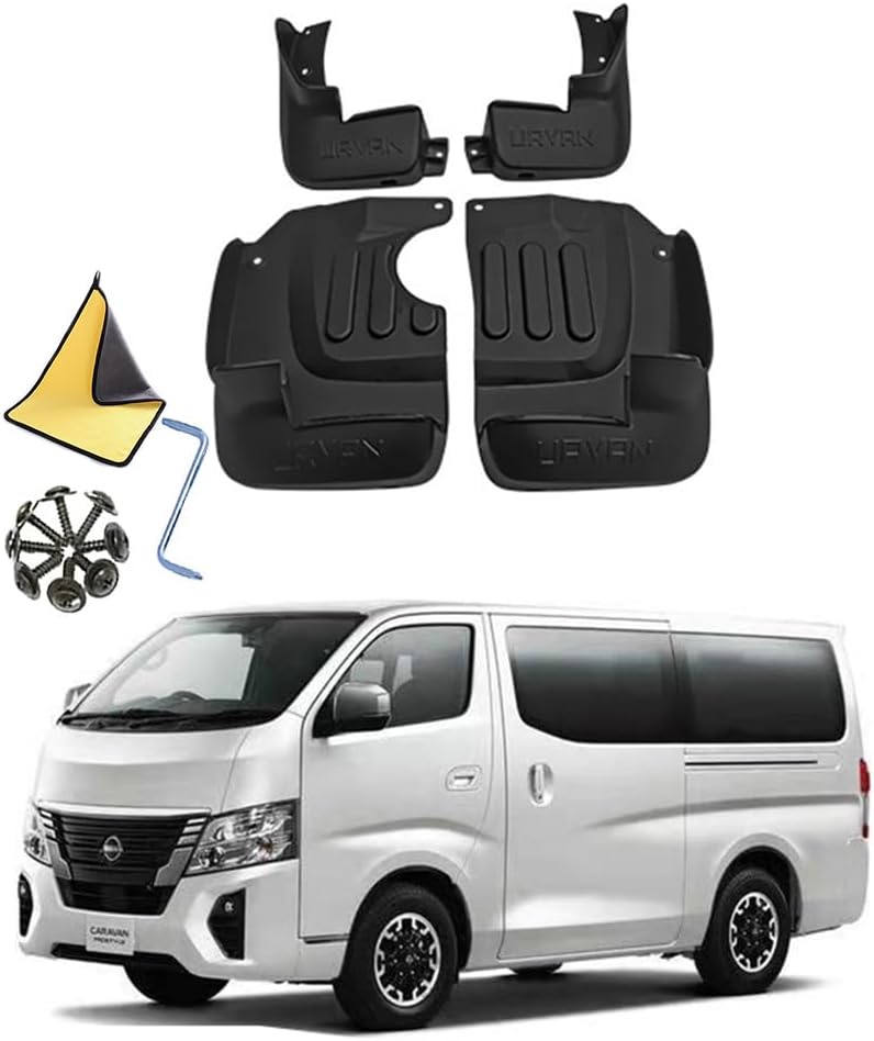 N-issan NV350 Front and Rear Mud Guards Wheel Tire Fender Flare Mud Flaps for Car Mud Flaps Splash Guards, Free Car Spon
