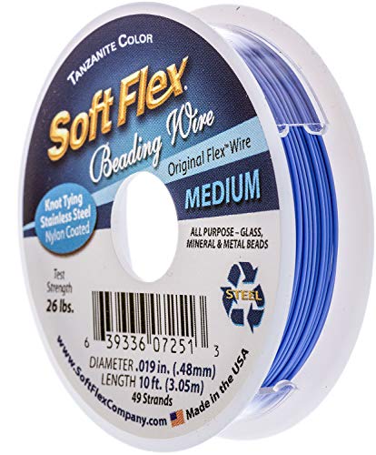 Alambre de cuentas de 49 hebras suave para crear collares y pulseras de abalorios de 10 pies