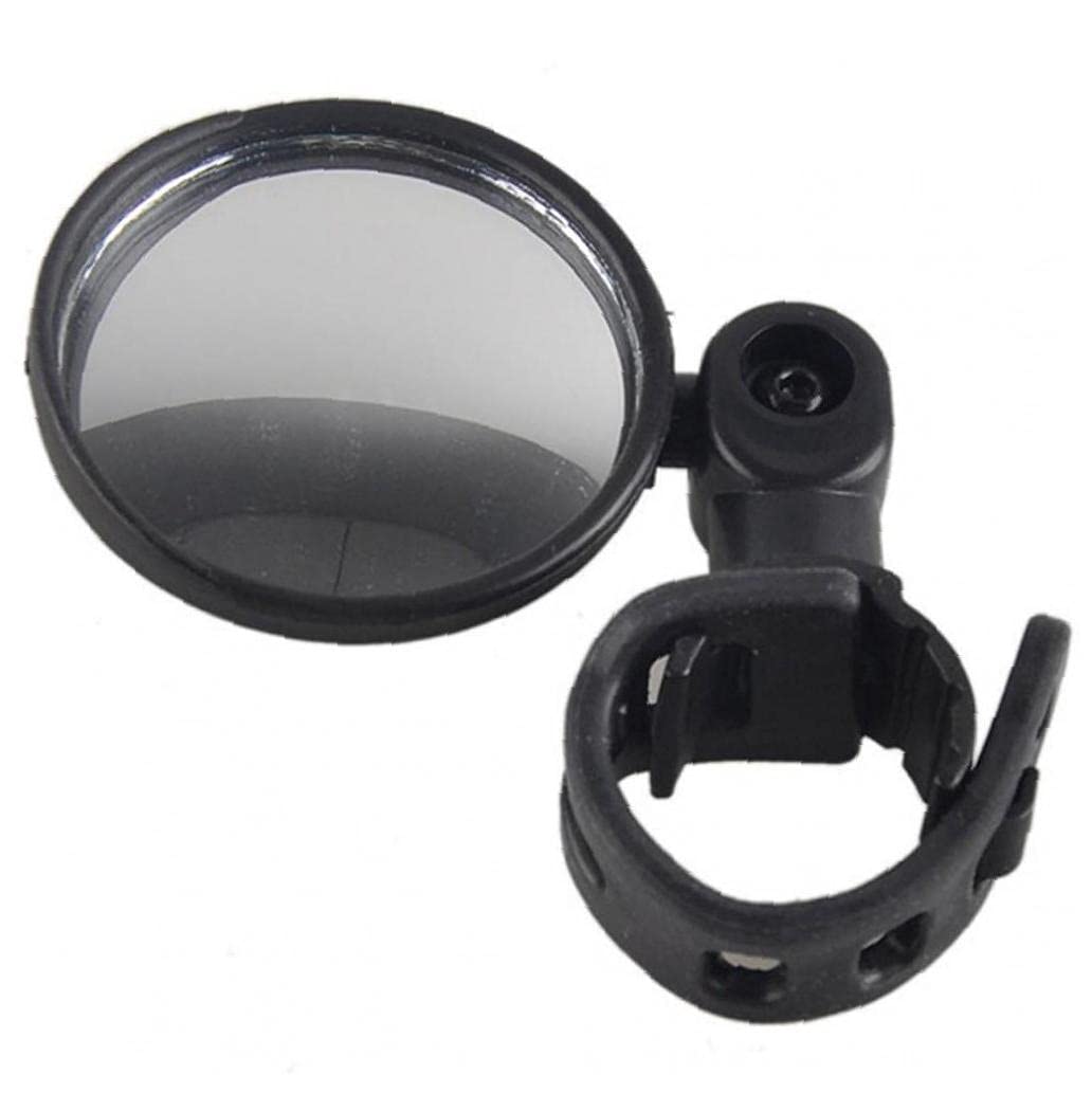 Tossper Black 1Pc Bike Mirrors, Bicycle Cycling Rear View Mirrors Adjustable Rotatable Handlebar Mounted Mirror For Mountain Road Bike