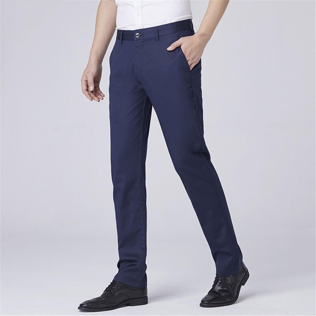 Vogrtcc Pantaloni da Uomo d'Affari Estivi da Uomo Pantaloni Formali Sottili E Dritti Slim Fit Taglie Forti