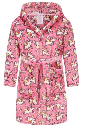 Image of Kids Hooded Bathrobe Girls Soft Plush Hooded Flannel Pajamas Sleepwear Boys Spa Robe