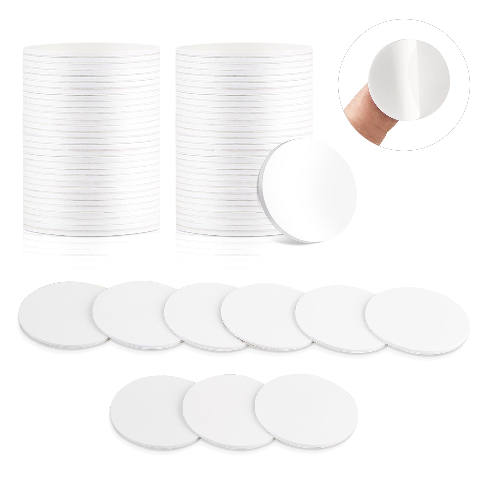 NFC Tag NFC Stickers White NTAG215 Tag Rewritable Round Coin NFC Cards with Adhesive Back Compatible with Tagmo NFC Enabled Mobile Phones(30Pcs)