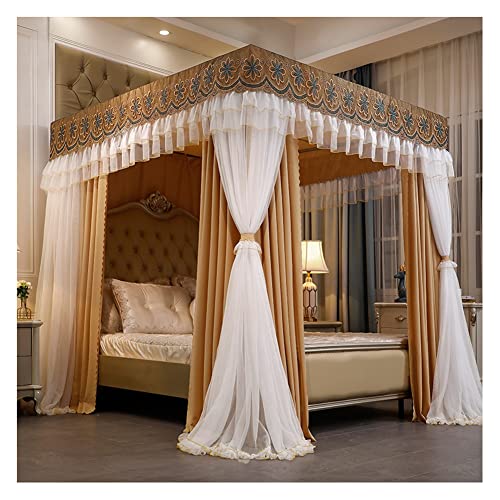 Dosel de Cama de Estilo Europeo, Cortinas de Lujo con Doble Varilla para Camas de 2 m, protección de 360°, a Prueba de Polvo y sombreado