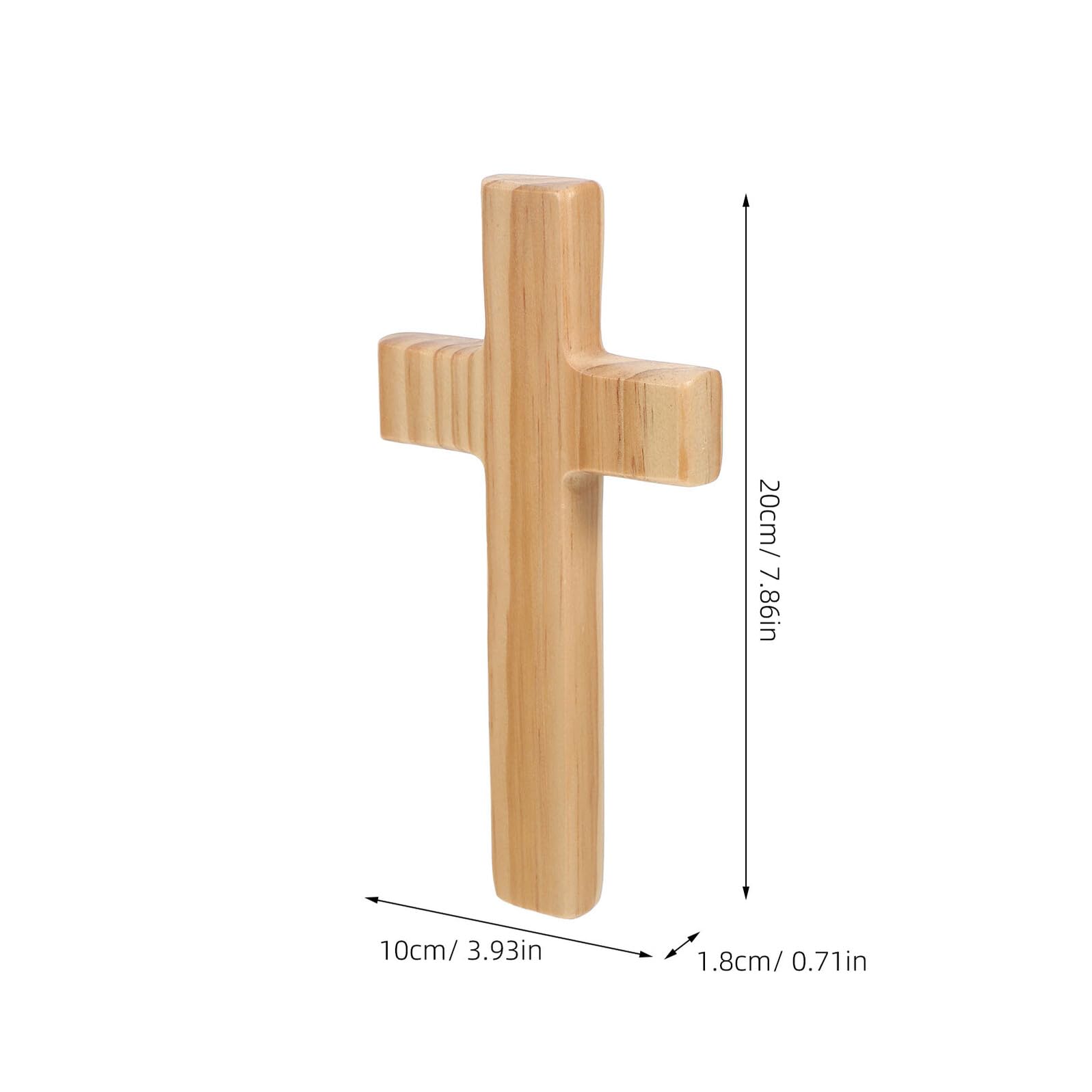 Genérico Cruz de Pared de Madera Natural para Decoración Religiosa Cristiana, Cruz Católica de Jesús de 20 Cm, Adorno Espiritual para Hogar y Obsequio de Bautizo, Crucifijo Colgante