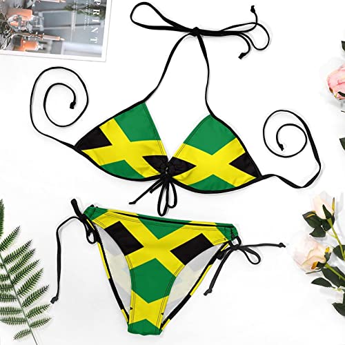 Jamaican Flag Pattern Women's Bikini Set Sexy Plus Size 2 Piece Triangle Swimsuits Swimwear Bathing Suits3