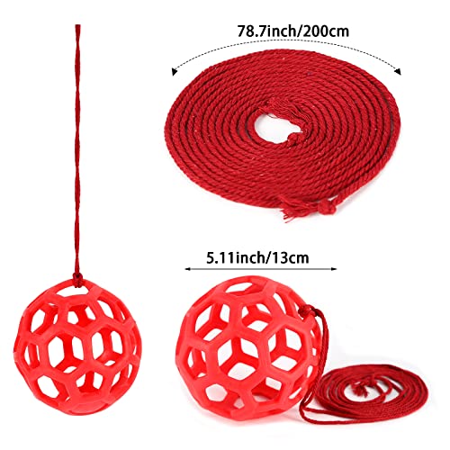 2Pcs Horse Feeding Toys Horse Treats Ball Hay Feeder Ball Or Horse Horse Goat Sheep Relieve Stress, Horse Stable Stall Paddock Rest(Same Color Red) #TOP1