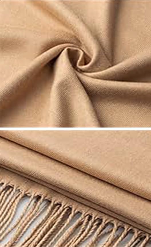 Condition photo showing New/Like New for unisex winter-soft-warm-chunky-scarf cashmere-feel-oversized-shawl-wraps plain solid color for men women two-color khaki one size